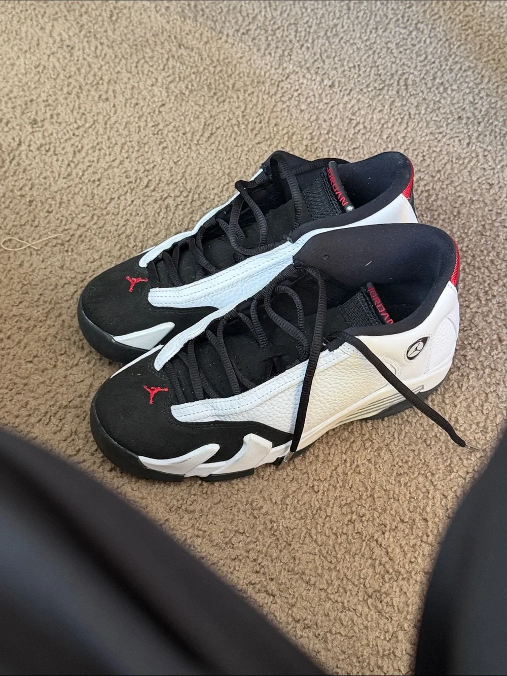 Jordan Low-Top Sneakers in Black, White and Red